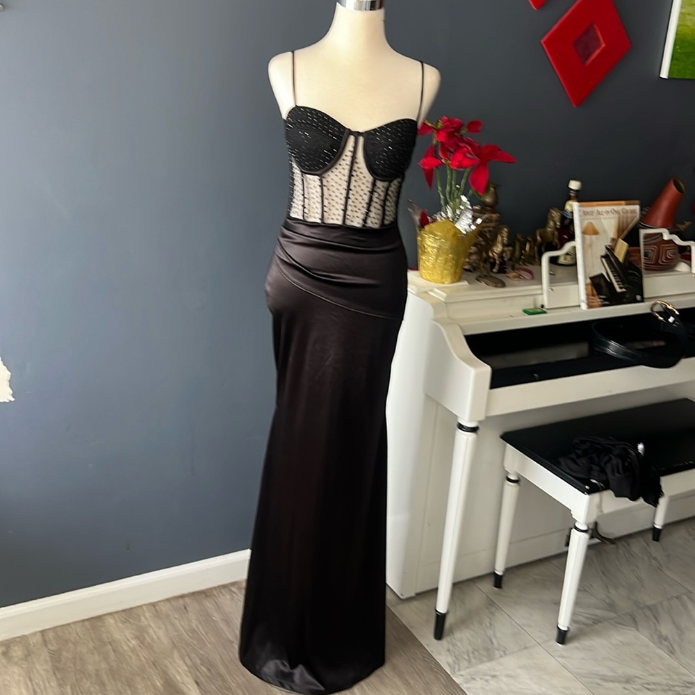 NWT black long dress Size S